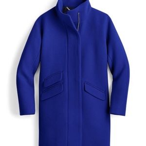 J.Crew Cocoon coat in Italian stadium-cloth wool Royal Blue Sz 8